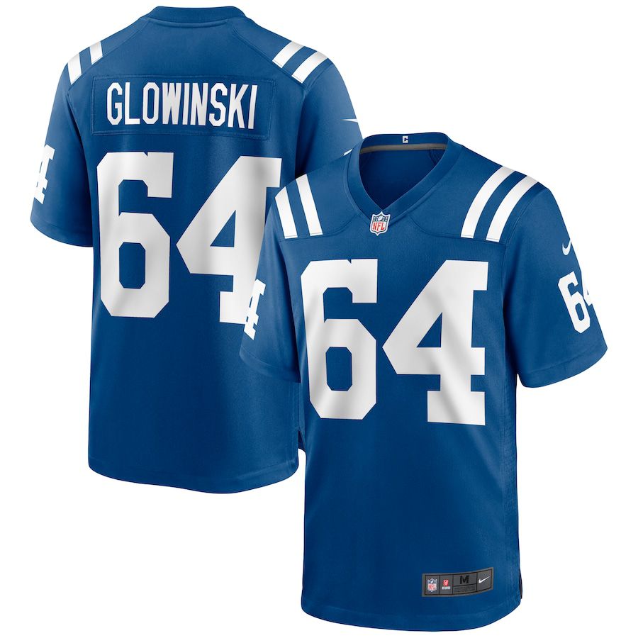 Men Indianapolis Colts 64 Mark Glowinski Nike Royal Game NFL Jersey